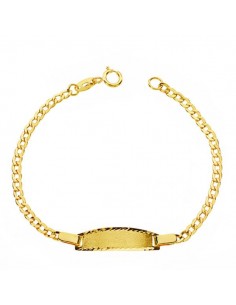 18K PULSERA ESCLAVA ORO AMARILLO BARBADA 14CM