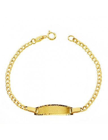 18K PULSERA ESCLAVA ORO AMARILLO BARBADA 14CM