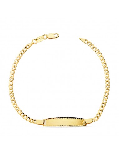 18K PULSERA ESCLAVA ORO AMARILLO HUECA BARBADA 17CM