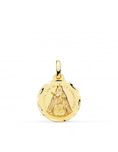18K MEDALLA ORO AMARILLO NUESTRA SEÑORA DE LA CANDELARIA TALLADA 16 MM