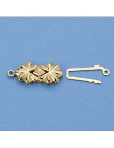 18K BROCHE DE COLLAR FLORES. 16 X 8 MM.