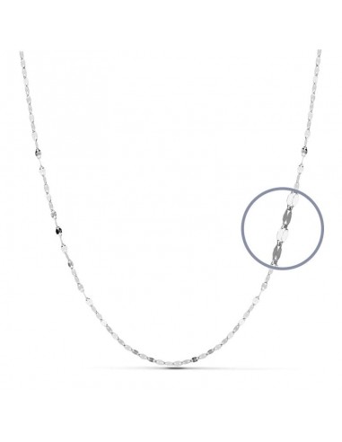 18K CADENA MACIZA ORO BLANCO 40CM 1.8 MM