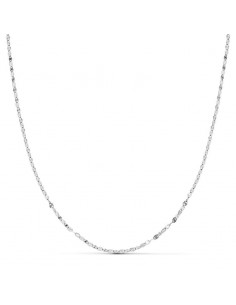 18K CADENA MACIZA ORO BLANCO DIAMANTADA 40CM 1.5 MM