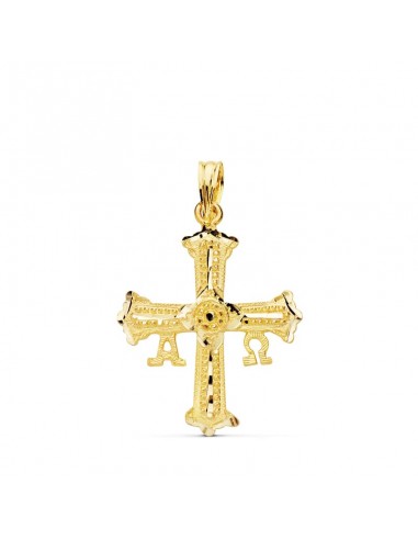 18K CRUZ ORO AMARILLO DE COVADONGA O VICTORIA PEQUEÑA 24X19 MM