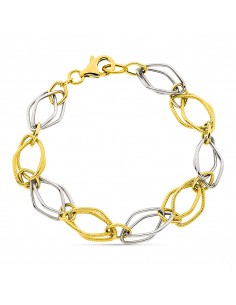 18K PULSERA BICOLOR ESLABONES. ANCHO: 8MM. LARGO: 20 CM.
