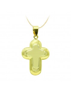 18K CRUZ ORO BICOLOR SIN CRISTO. 22X15 MM