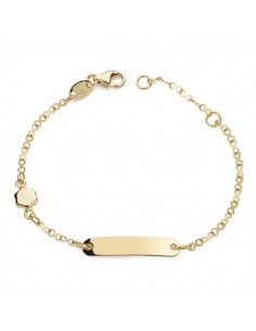 18K PULSERA ESCLAVA ORO AMARILLO MOTIVO FLOR 14CM