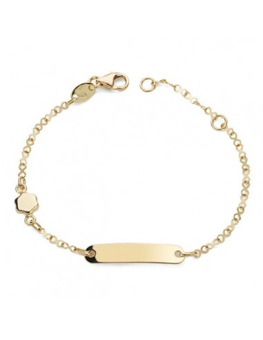 18K PULSERA ESCLAVA ORO AMARILLO MOTIVO FLOR 14CM