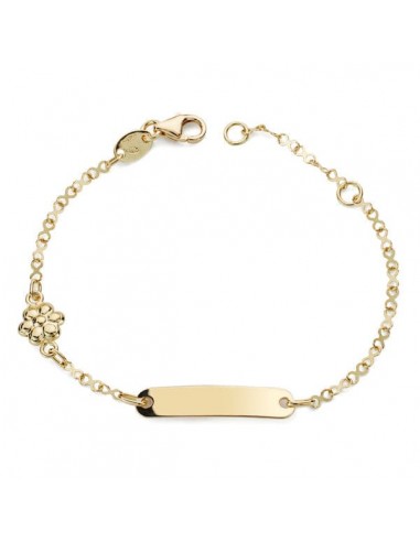 18K PULSERA ESCLAVA ORO AMARILLO MOTIVO FLOR 14CM