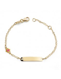 18K PULSERA ESCLAVA ORO AMARILLO SOL ESMALTE 14CM