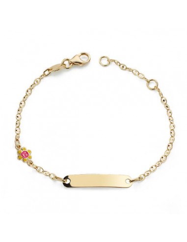 18K PULSERA ESCLAVA ORO AMARILLO SOL ESMALTE 14CM