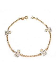 18K PULSERA BICOLOR NIÑOS 19.5 CM