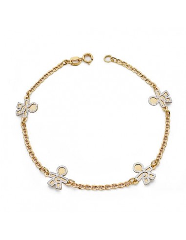 18K PULSERA BICOLOR NIÑOS 19.5 CM