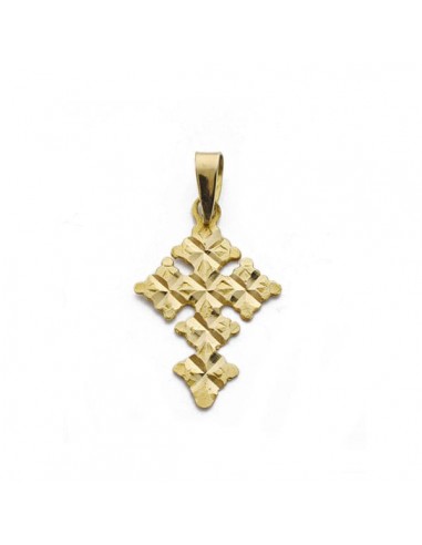 18K GOLGANTE ORO AMARILLO CRUZ CANJAYAR  23 X 16 MM