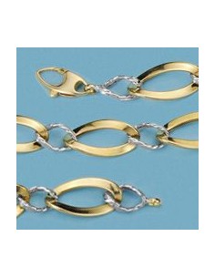 18K PULSERA BICOLOR ESLABONES. 8.65 GRS.