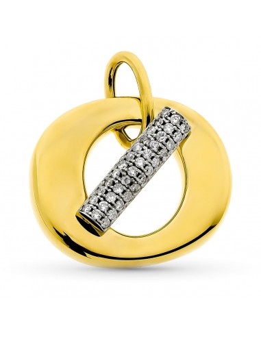 18K COLGANTE ORO BICOLOR HUECO REDONDO. 23X26 MM