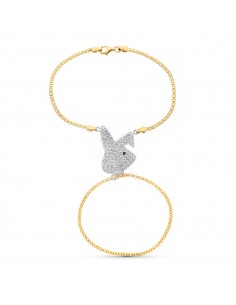 18K PULSERA ORO BICOLOR INDIA CONEJITO CIRCO.