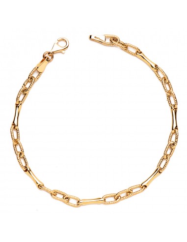 18K PULSERA ORO AMARILLO HUECA ESLABON Y TRAMO ANCHO: 4 MM. LARGO: 19CM