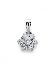 18K COLGANTE ORO BLANCO CUAJO 7 CIRCONITA 10X9 MM