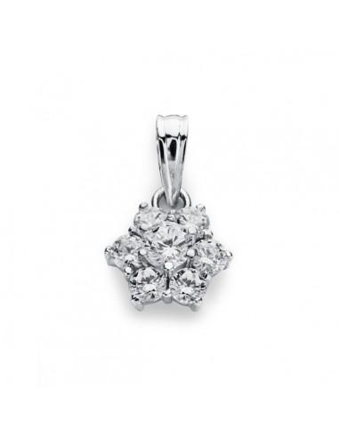 18K COLGANTE ORO BLANCO CUAJO 7 CIRCONITA 10X9 MM