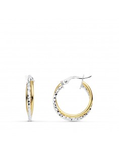 18K AROS DOBLES BICOLOR 18 X 2.5MM. 1,60 GRS