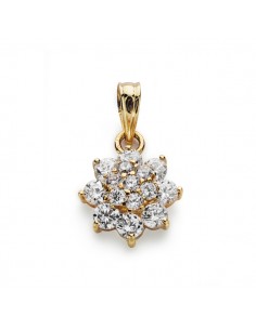 18K COLGANTE ORO AMARILLO CUAJO CIRCONITA 14X12 MM