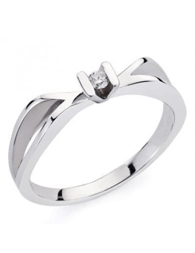 18K SORTIJA ORO BLANCO Y DIAMANTE NATURAL   0.046  QTS. ANCHO: 5 MM