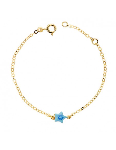 18K PULSERA BEBE ESTRELLA ESMAL.14CM