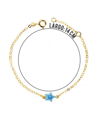 18K PULSERA BEBE ESTRELLA ESMAL.14CM