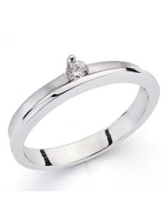 18K SORTIJA ORO BLANCO Y DIAMANTE NATURAL  0.085 QTS. ANCHO: 4 5MM