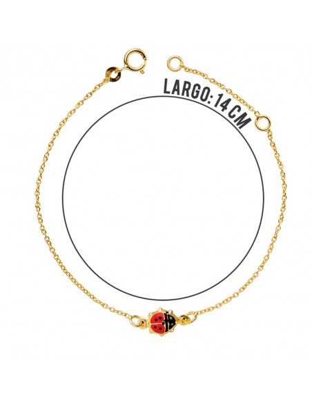 18K PULSERA NIÑA MARIQUITA ESMAL.14CM.0.85GR