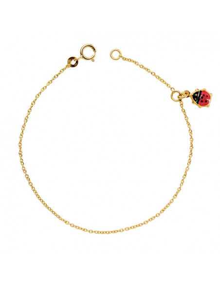 18K PULSERA NIÑA MARIQUITA ESMALTE 14CM