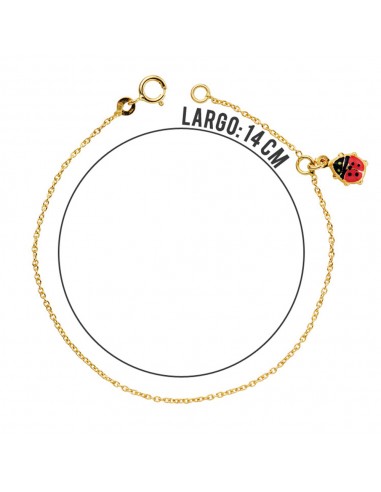 18K PULSERA NIÑA MARIQUITA ESMALTE 14CM
