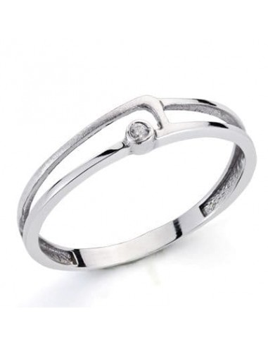 18K SORTIJA ORO BLANCO CON DIAMANTE  NATURAL 0.013  QTS.