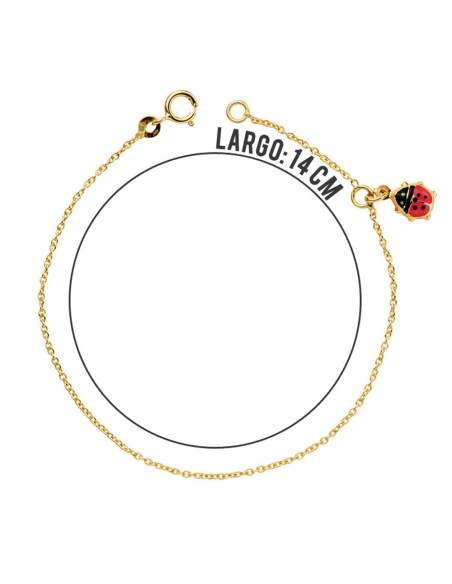 18K PULSERA NIÑA MARIQUITA ESMALTE 14CM