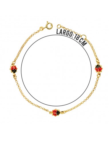 18K PULSERA MARIQUITAS ESMALTE 17.5CM
