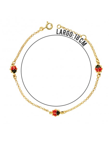 18K PULSERA MARIQUITAS ESMALTE 17.5CM