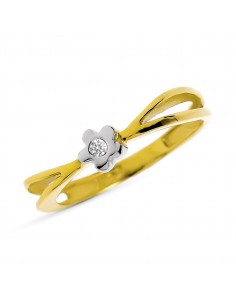 18K SORTIJA ORO BICOLOR CON DIAMANTE NATURAL