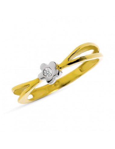 18K SORTIJA ORO BICOLOR CON DIAMANTE NATURAL