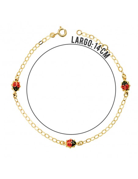 18K PULSERA MARIQUITAS ESMALTE 18CM