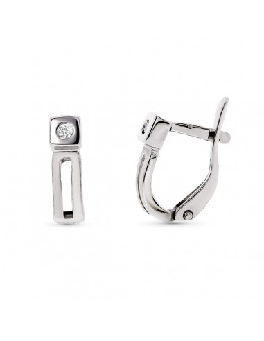 18K PENDIENTES ORO BLANCO CON DIAMANTES NATURALES. CIERRE CATALAN