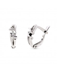 18K PENDIENTES NIÑA ORO BLANCO CON DIAMANTES NATURALES. CIERRE CATALAN