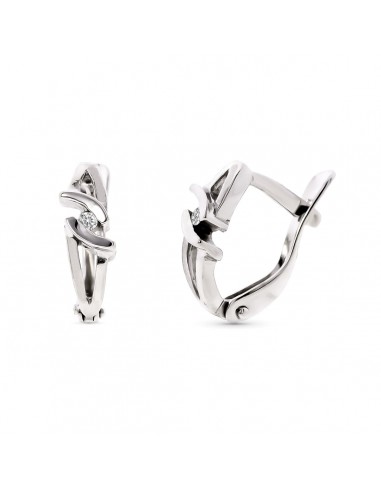 18K PENDIENTES NIÑA ORO BLANCO CON DIAMANTES NATURALES. CIERRE CATALAN