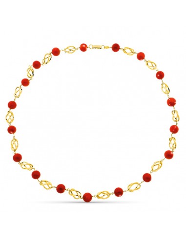 18K GARGANTILLA ORO AMARILLO JAULA CORAL FINO JAPONES 10.5 MM 60CM
