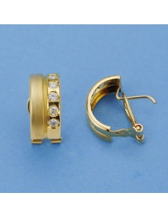18K PENDIENTES CIRCONITAS. 16 X 7 MM.