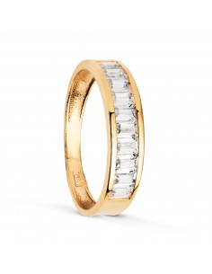 18K ALIANZA O ANILLO ORO AMARILLO CIRCONITA BARRITAS. ANCHO: 4 5 MM