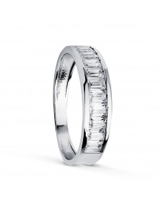 18K ALIANZA O ANILLO ORO BLANCO CIRCONITA BARRITAS. ANCHO: 4.5 MM.