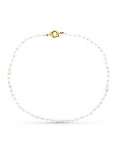18K COLLAR PERLA CULTIVADA CIERRE ORO AMARILLO TIMON 40CM