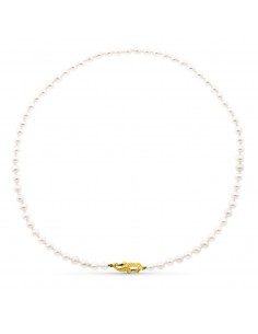 18K COLLAR PERLA CULTIVA BROCHE ORO AMARILLO 45CM.