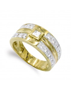 18K SORTIJA ORO AMARILLO MACIZO CON CIRCONITAS. ANCHO: 9 5 MM